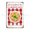 Spaghetti Carbonara Design No1 Metal Plaque Poster Retro Bar Wall Decor Kitchen Create Tin Sign Poster