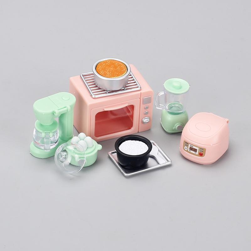 Kinder Mini Spielhaus Küche Spielzeug Miniatur Reiskocher Ofen Entsafter Eierkocher Kleines Modell Kinder Puppenhaus Zubehör