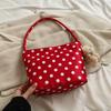 Fashion Armpit Bag Bucket Bag Comes with Pendant Pure Color Polka Dot Shoulder Bag