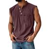 Men's Summer Solid Color Pocket Sports Buttons Vest Men's Sports Casual Vest