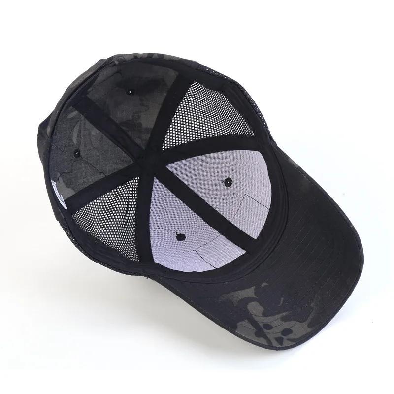 Camouflage Outdoor Baseball Caps Mesh Tactical Hiking Fishing Sport Adjustable Snapback Contractor Dad Hats Men Women