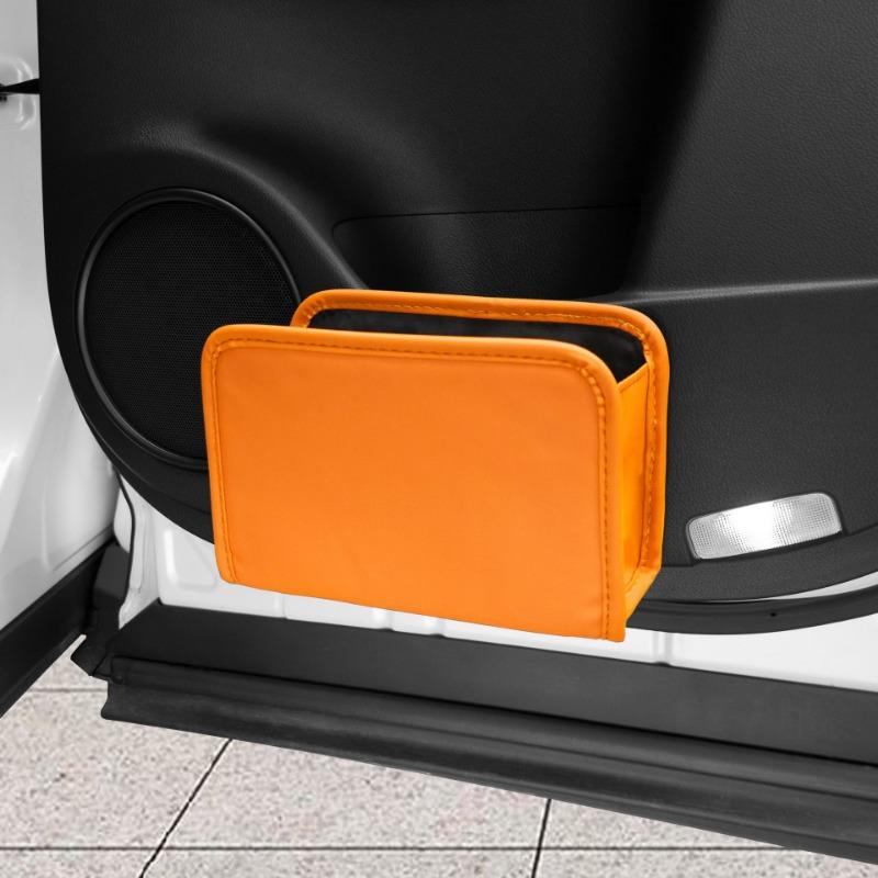 Car Trash Can Hanging Folding Portable Multifunctional Storage Box Leather Car Storage Bag Car Accessories Interior