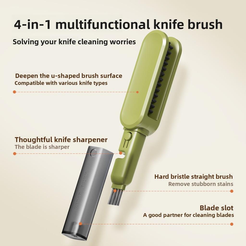 Kitchen Knife And Dish Cleaning Brush With Doublesided Gaps Scrubber For Home Use