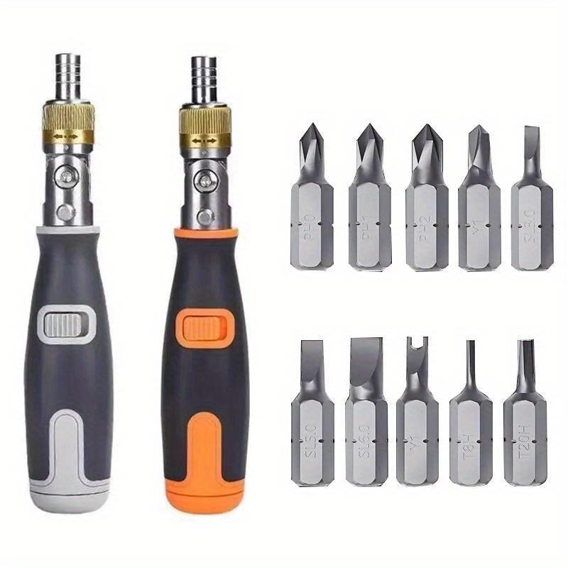 10 In 1 Portable Ratchet Screwdriver Multifunctional Hidden Screwdriver Head Corner Capable Multi Angle Screwdriver Set