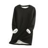 O-Neck Long Sleeves Slim Fit Bottoming Shirt Fall Winter Thickened Fleece