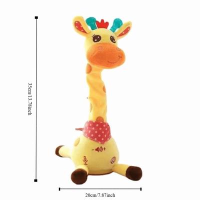 Repeating What You Say Dancing Talking Giraffe Toy with 10 Songs Glowing Swaying Dancing Giraffe Adjustable Volume Musical