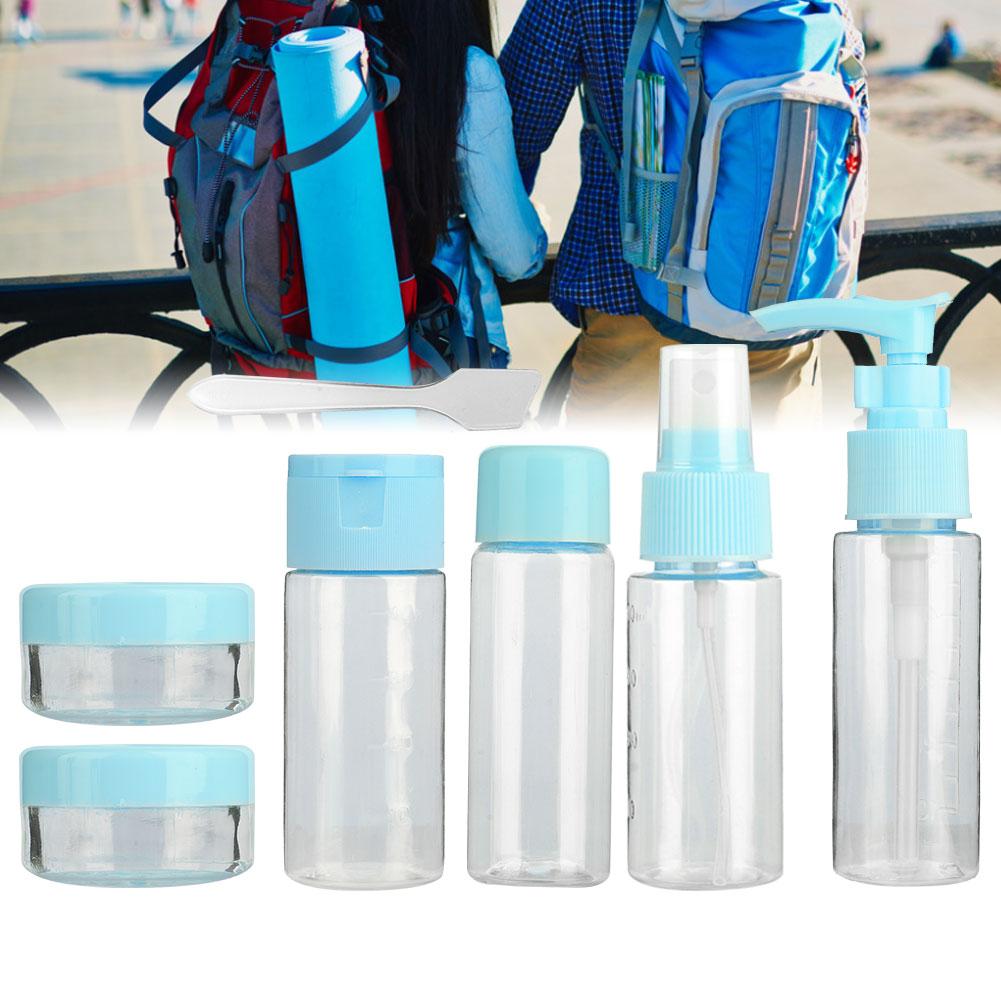 7pcsCelsiusSet Portable Reusable Empty Makeup Spray Bottle Lotion Cream Container Kit (Pink)
