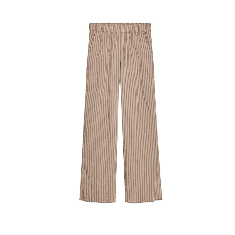 Spring New Women Clothes Stripe Long Sleeve Lapel Shirts 9479265 Stripe Pajamas Style Pants 9479264
