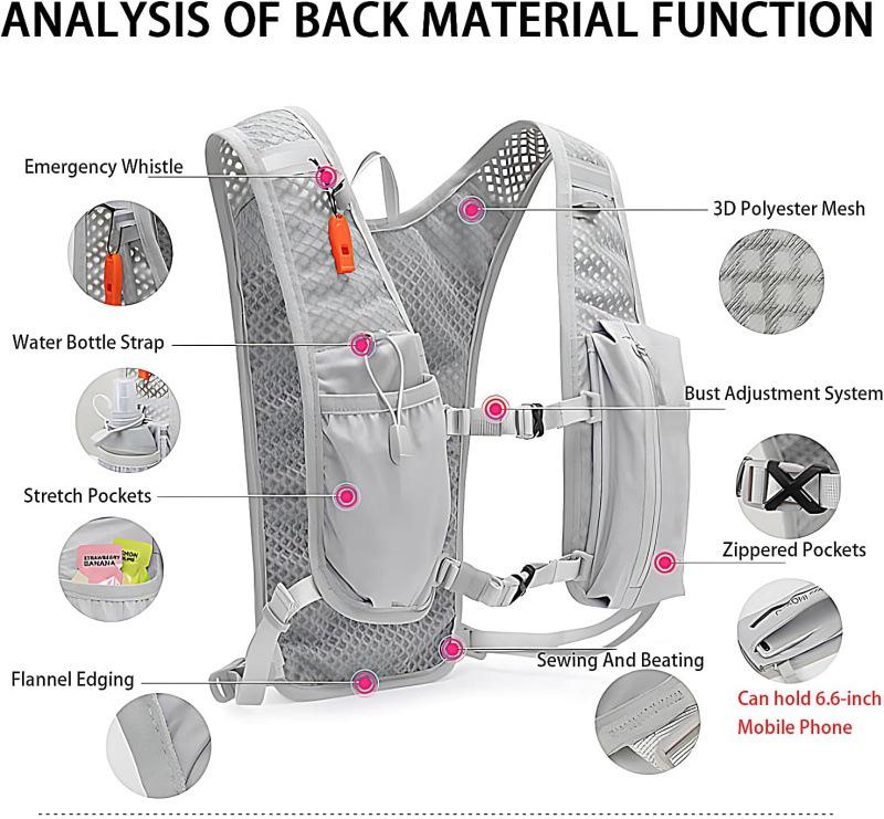 Breathable Hydration Pack Vest for Biking, Running, Hiking, and Marathons