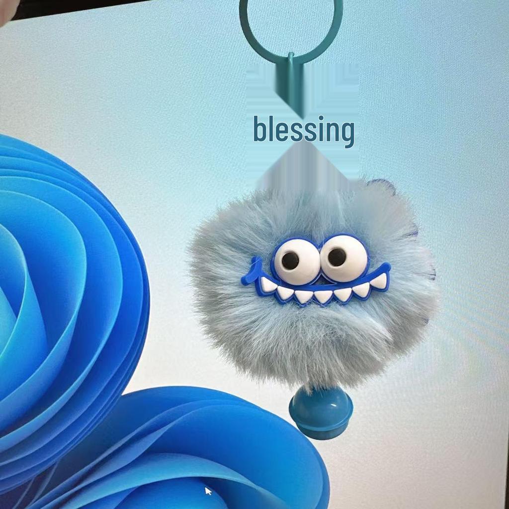 Brelok Mały Potwór Dinozaur: Uroczy Pluszowy Królik Rex z Futra z Dzwoneczkiem - Akcesorium do Torebki i Telefonu