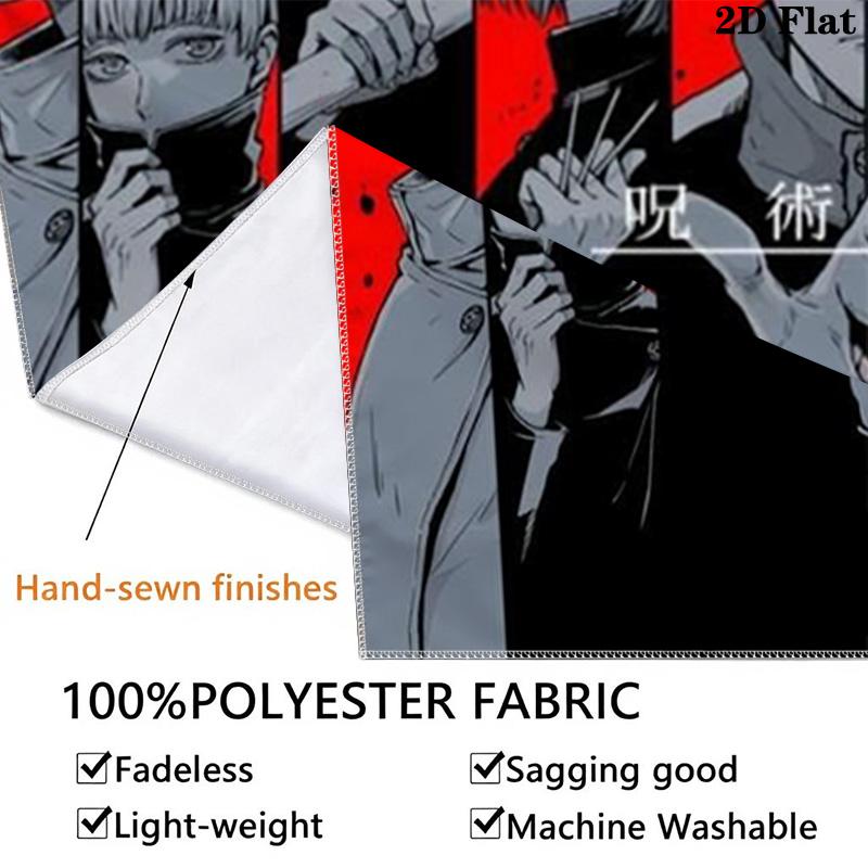 Anime Jujutsu Kaisen Wandteppich Ästhetischer Wandbehang Bedruckte Stoffdecke Dekorative Wandteppiche für Schlafzimmer Wohnzimmer Heimdekoration