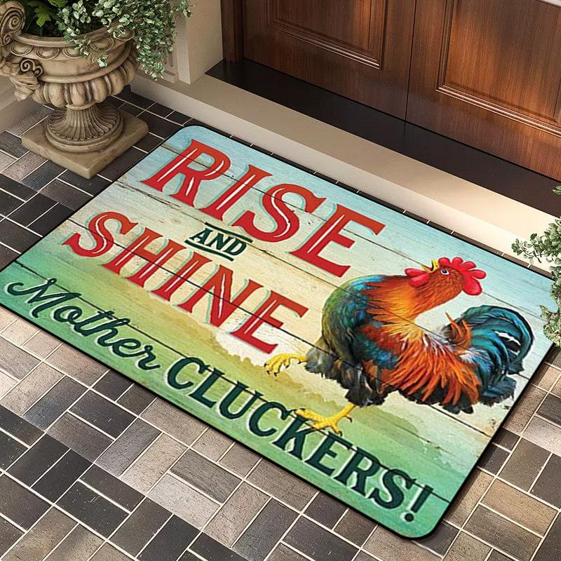 American Rooster Door Mat Creative Cartoon Porch Mat Toilet Bathroom Non-Slip Foot Mat