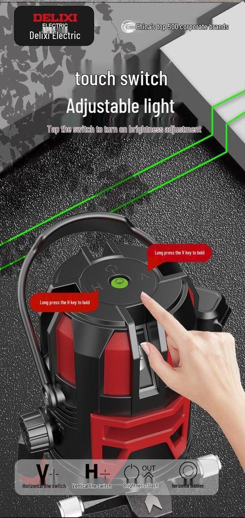DELIXI Electric Outdoor High-Precision 5-Line Blue & Green Laser Level