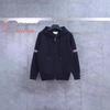 Unisex Trendy Academy Style Wool Hooded Cardigan with Double Sleeves & Color Stripes