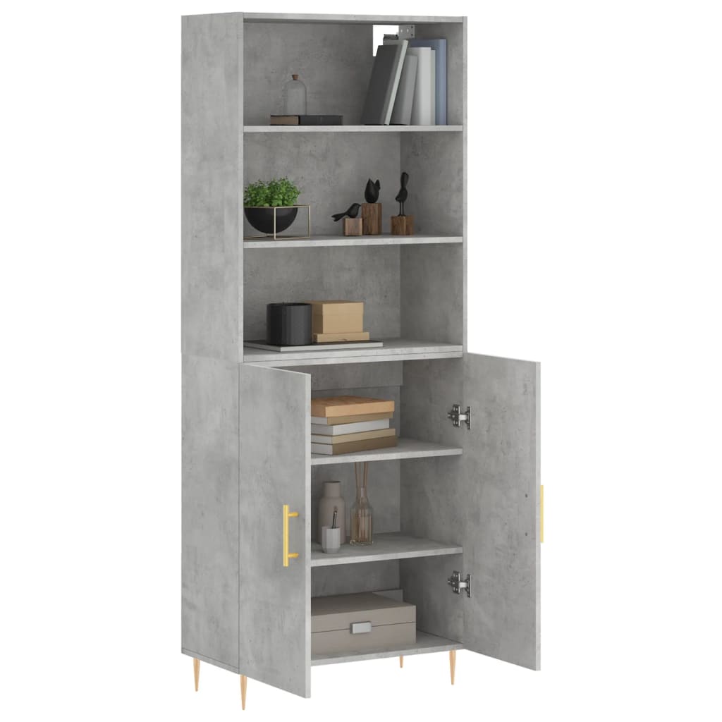 Highboard Concrete Grey 69.5 x 34 x 180 cm Particleboard