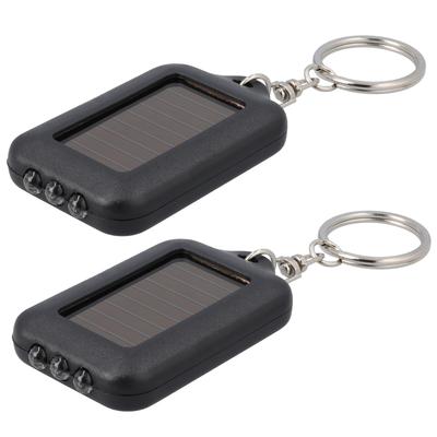 Kaido Electronics LED Keychain Disaster Outdoor Set of Black Flashlight, Solar-Powered, Handy, Preparedness, Use, Small, Lightweight, Compact, 2,