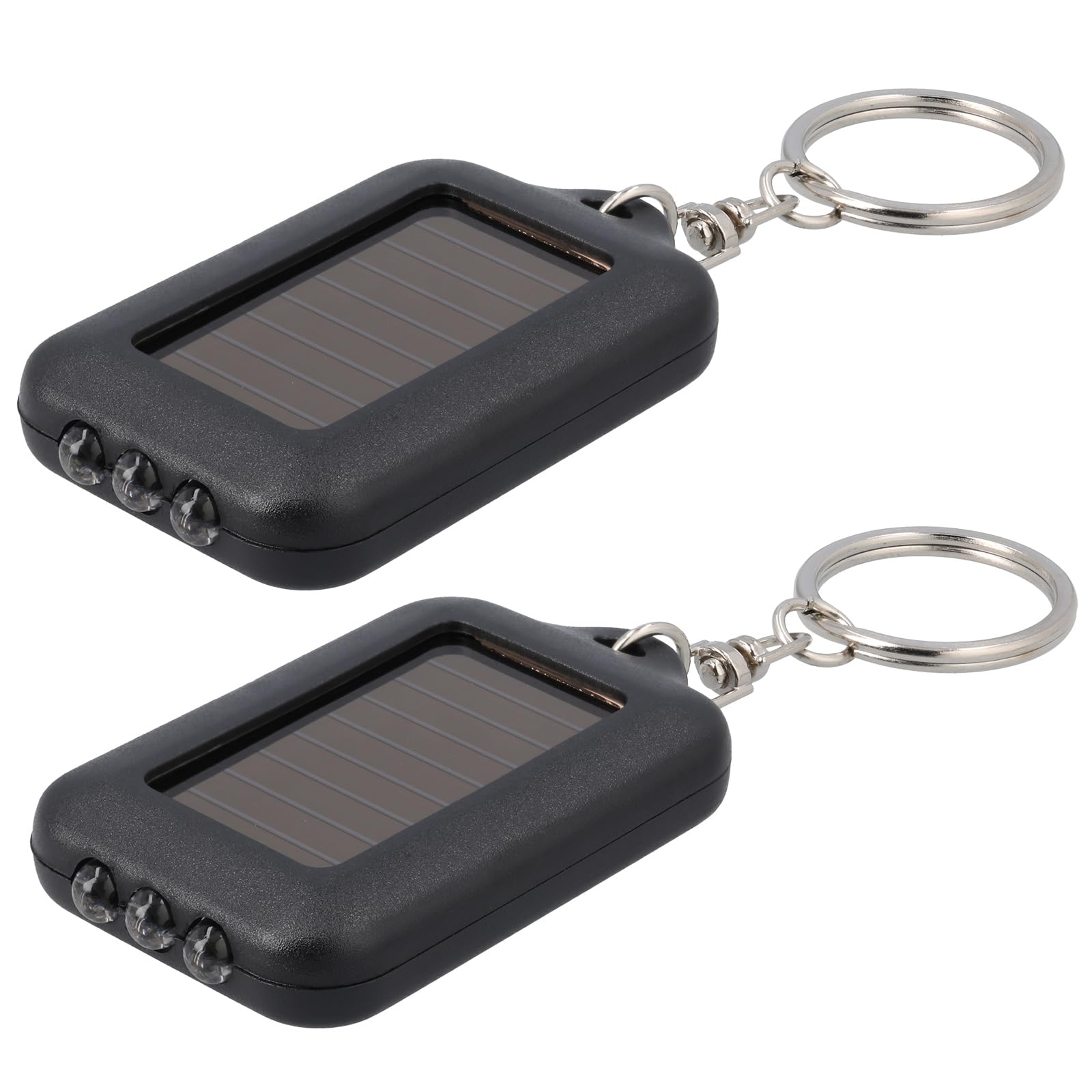 

Kaido Electronics LED Keychain Disaster Outdoor Set of Black Flashlight, Solar-Powered, Handy, Preparedness, Use, Small, Lightweight, Compact, 2, чёрный