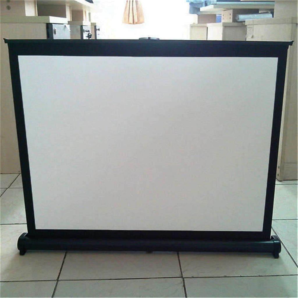 Schermo per proiettore portatile da 40 pollici con supporto da tavolo Adatto per 4 persone:Design Retrattile a 3 Proiezioni Pull-Up in Custodia di Alluminio per Proiettori Teleobiettivo