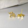 Cute Female White Zircon Stone Star Stud Earrings Trendy Fashion Silver Gold Color Wedding Jewelry For Women