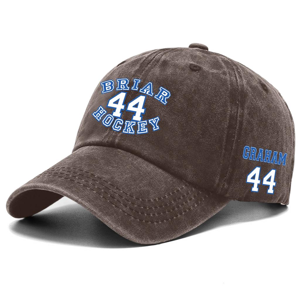 Vintage Washed Cotton Baseball Cap Soft Top Adjustable Fit Embroidered Number and Letter Design Classic Style Hat for Everyday Wear