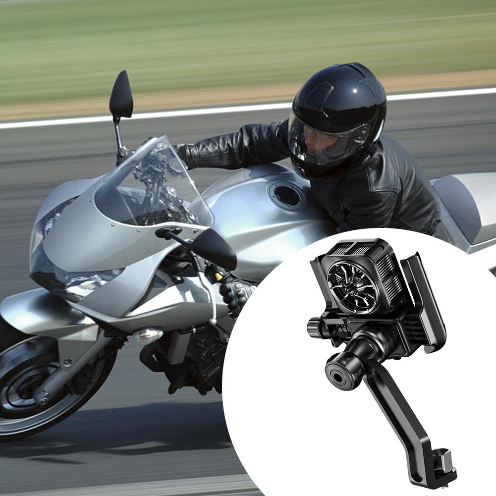 Cooling Bike Phone Holder Anti-Shake Motorcycle Cellphone Holder Navigation Bracket for Motorcycle Bicycle Scooter