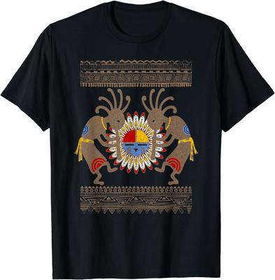 Vintage Native Tribe Kachina Kokopelli Musicians TShirt 100 Cotton ONeck Summer Short Sleeve Casual Mens Tshirt Size S3XL