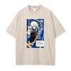 Anime Blue Lock Rensuke Kunigami Cool Graphic Washed Tshirt Men Manga T-shirts Casual Tee Harajuku Male Cotton Vintage T Shirt