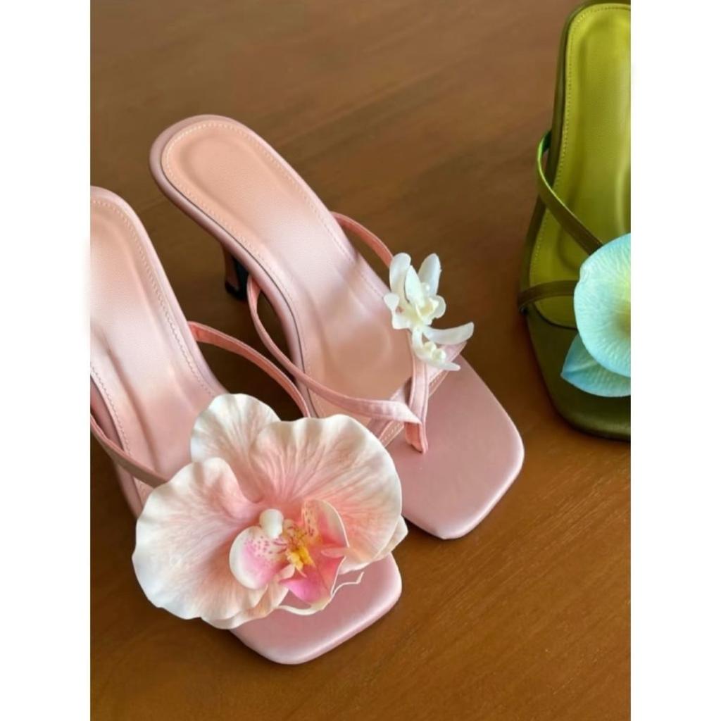 High Value 2025 Summer New Fairy Style Mandarin Duck Toe High Heels One Pedal Niche Design Outside Sandals