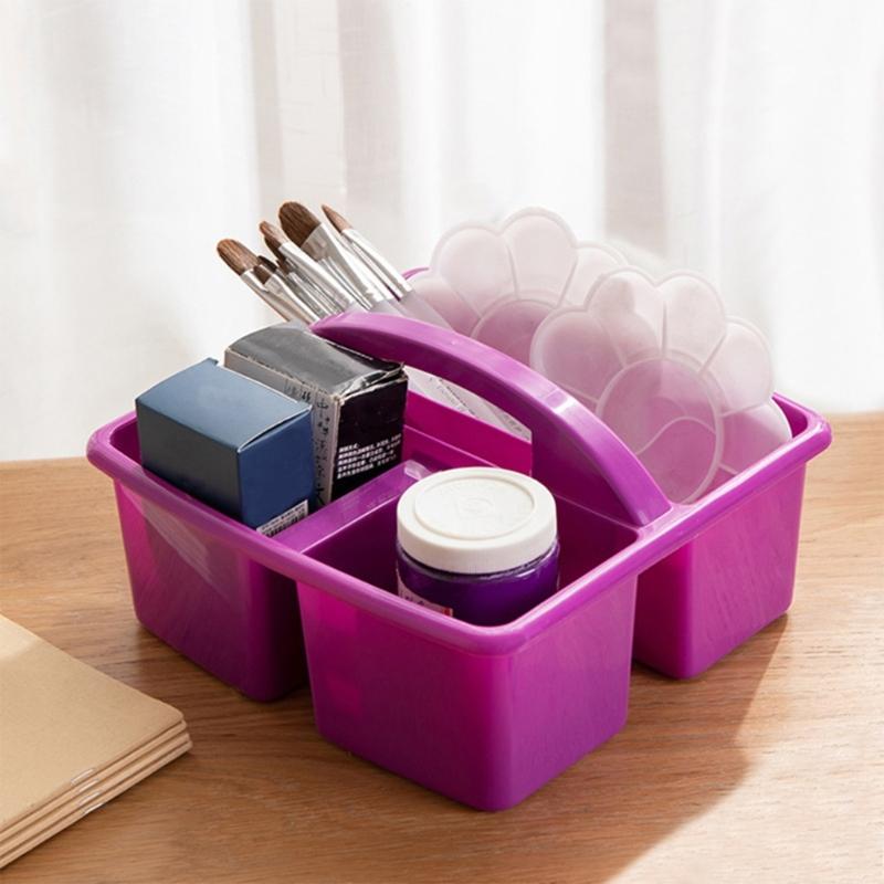 6Pcs Stacking Storage Basket With Handle Space Saving Organiser Box For School Office Supplies Kitchen Organization