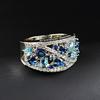 Niche Delicate Blue Color Zircon Hollow Rings For Women Size Rings Party Jewelry Charm Gifts