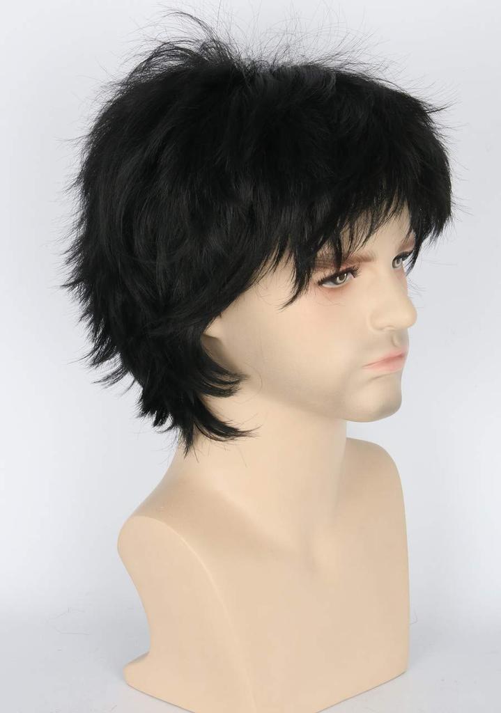 Cosplay Full Wig for Men and Short with Everyday Cultural School Wig with Net Wig, Boys, Bangs, Straight, Unisex, Cosplay, Costume, Photography,