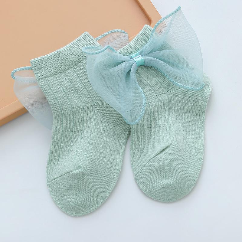 Home Baby Princess Socks Korean Edition Trendy Girls' Socks Children's Lace Socks Bow Baby Cotton Socks For Girls