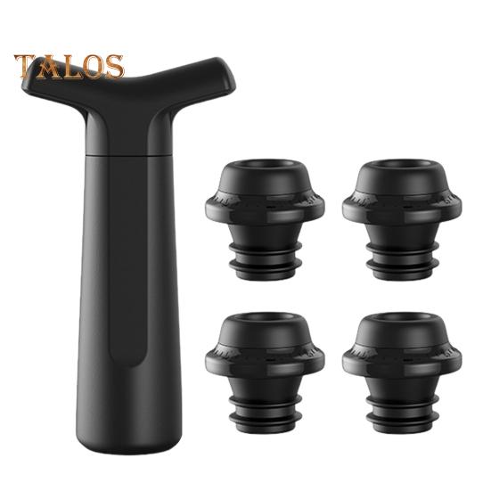 

Вакуумный насос для сохранения вина с 4 пробками, многоразовый укупорщик бутылок, система сохранения вина для свежести до 10 дней, подарочные аксессуары для вина чёрный