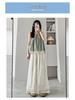 Spring 2026 Apricot Lace Slimming Elastic Waist Wide-Leg Pants for Women