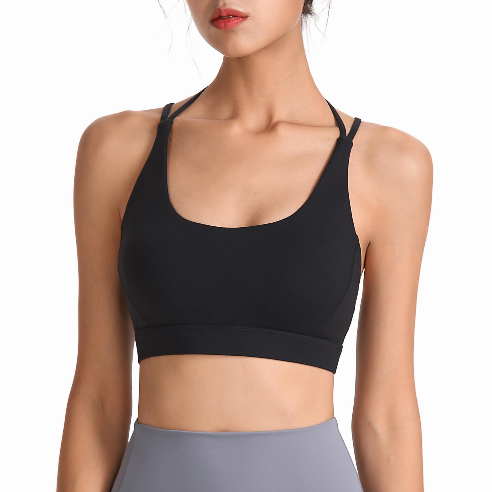 

Уютный полый красивый эластичный бюстгальтер для йоги с красивой спиной, большой сексуальный размер нижнего белья S чёрный