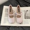French ballet style light mouth bow girls flat shoes autumn one word comfortable buckle versatile Mary Jane single shoes