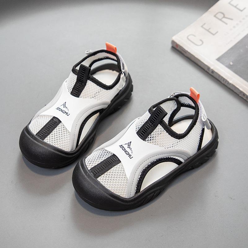 

Children s sandals summer new boys and girls student sports sandals soft sole bag head non-slip girls hollow shoes 37