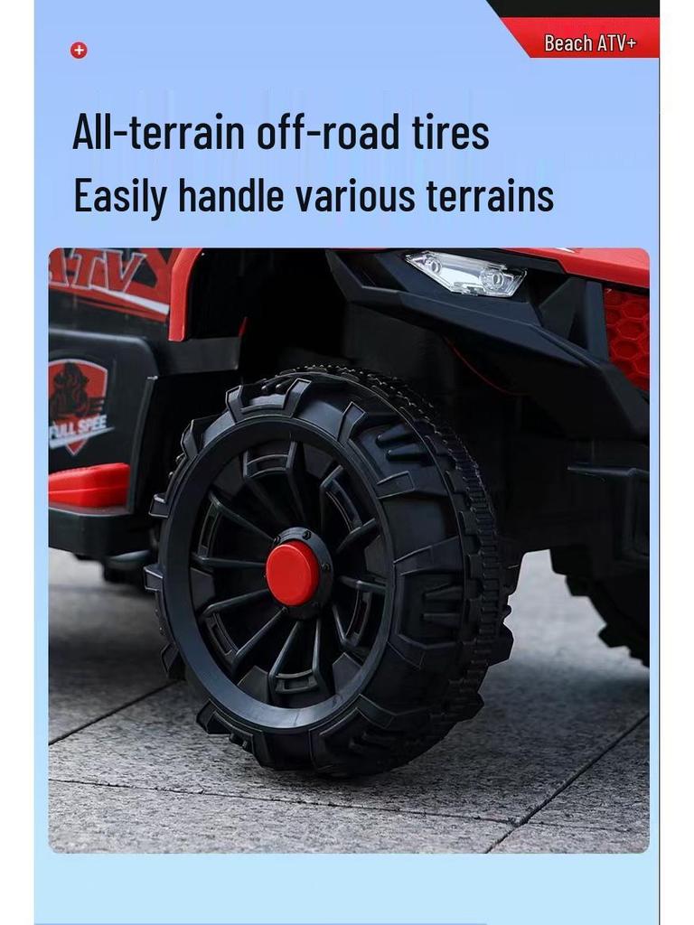 Elektrisches Kinder-Offroad-Strand-Aufsitzauto - Vierrädrig, Groß, Wiederaufladbares Spielzeug für Jungen und Mädchen.