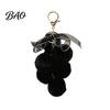 Fruit Bag Charm Plush Grape Keychain for Handbags, Fuzzy Cluster with Bow, Decorative Fluffy Ball Keyring Backpacks and Purses Accessory