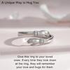 Words-Hugging Hands Open Ring Friendship Jewelry Gift Adjustable Antique Rings
