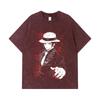 275 GSM Washed T-shirts 100% Cotton Demon Slayer V37 Muzan Print Unisex Heavy Cotton T Shirt