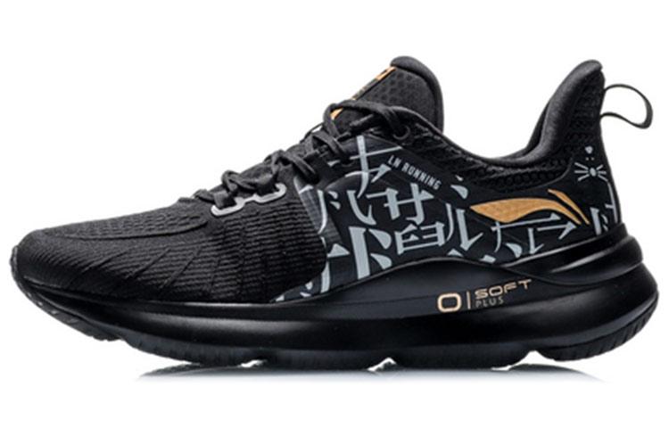 Li Ning SOFT PLUS Амортизация Нескользящая Низкие Беговые Кроссовки Мужские Черно-Белые с Текстом ARHQ011-6 39