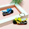 Soft Rubber Motorcycle Keychain: Cartoon Racing Pendant
