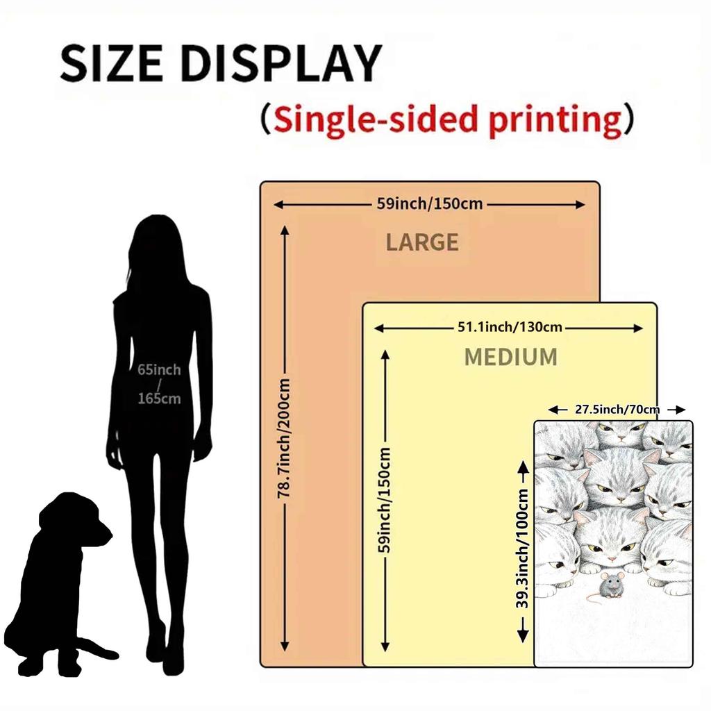 Cartoon Cat and Mouse Pattern Flannel Printed Blanket Suitable for All Seasons Suitable for Living Room Office Sofa and Travel