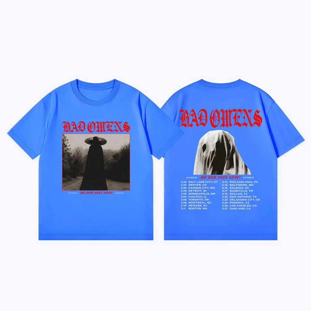 Punk Rock Band Bad OUnisexs Do You Feel Love Tour 2026 Tshirt Fashion Vintage Y2K Short Sleeve Tshirts Unisex Women Casual Loose Top