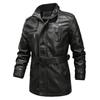 Men's Plus Size Washed PU Leather Motorcycle Jacket