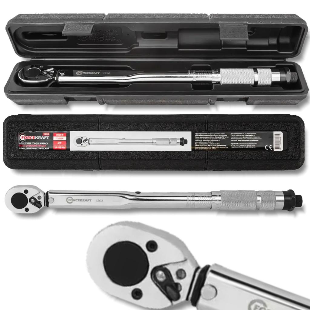 Torque wrench 19-110 Nm 3/8" 38 cm long Forcekraft certified