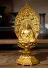 Sitzender Yakushi Nyorai Buddha 18cm Shuun Rinzai Takaoka Bronzeguss Nyorai Statue, (vergoldet/24k Gold), Bildhauer Makita, Modell „Tendai, Shingon,