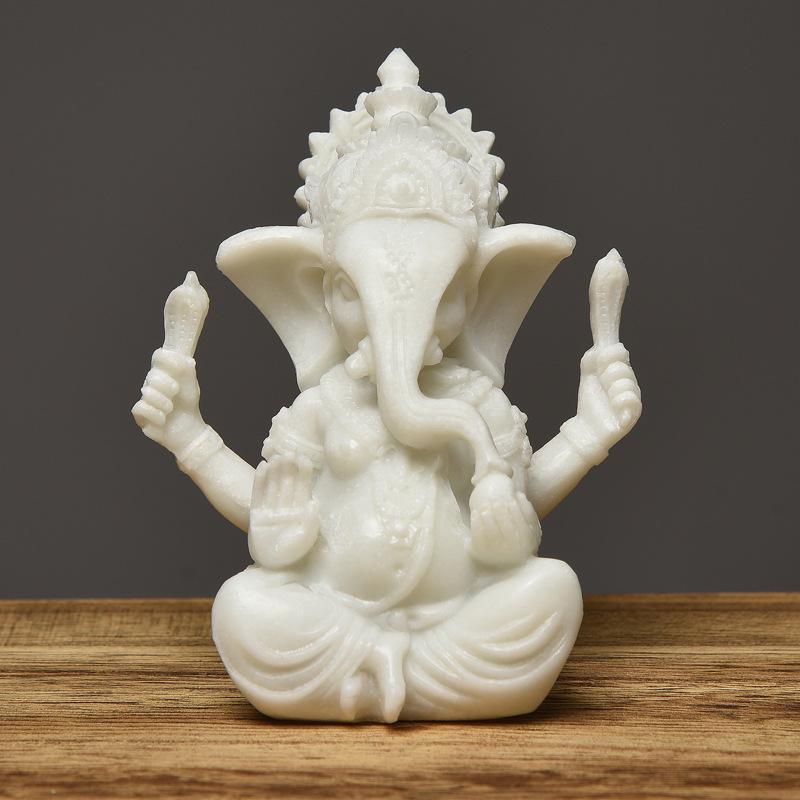 Mingze Kunstharz Sandstein Ganesh Ornament - Elefantengott Wohnkultur Geschenk
