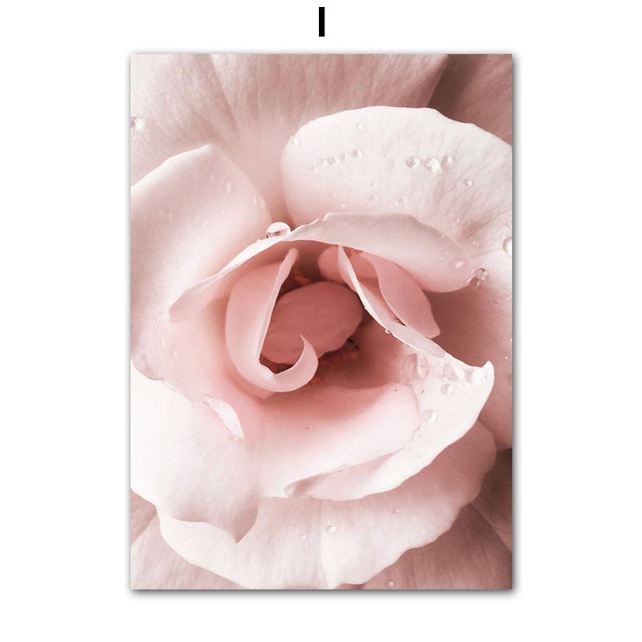 Pink Lily Rose Peony Girl Flowers Wall Art Canvas Painting Nordic Posters and Prints Pictures for Living Room Bedroom Home Decor